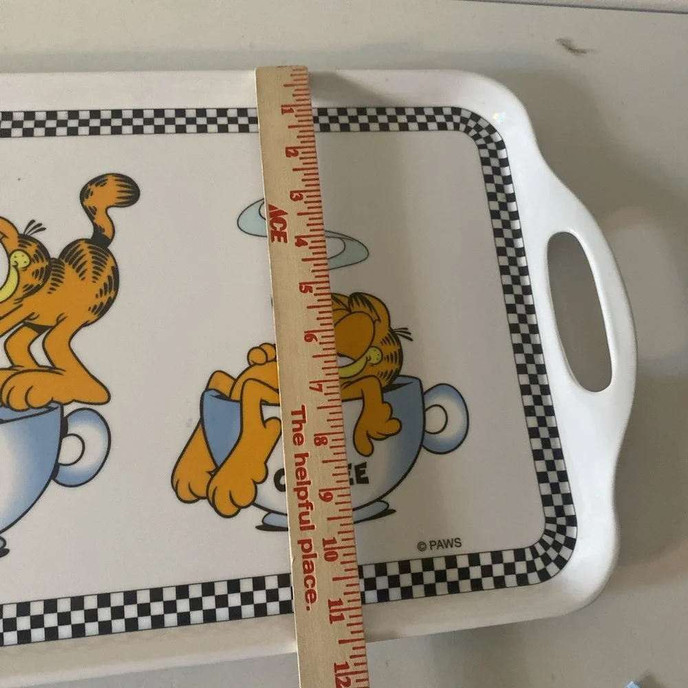 Vintage Paws Garfield The Cat Double Handle Serving Tray I Love Coffee